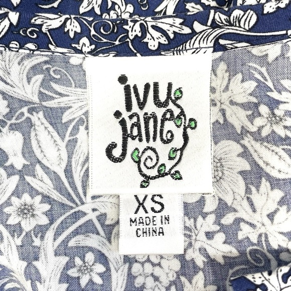 Ivy Jane Embroidered Tunic Blue White Orange Size XS - Picture 10 of 11